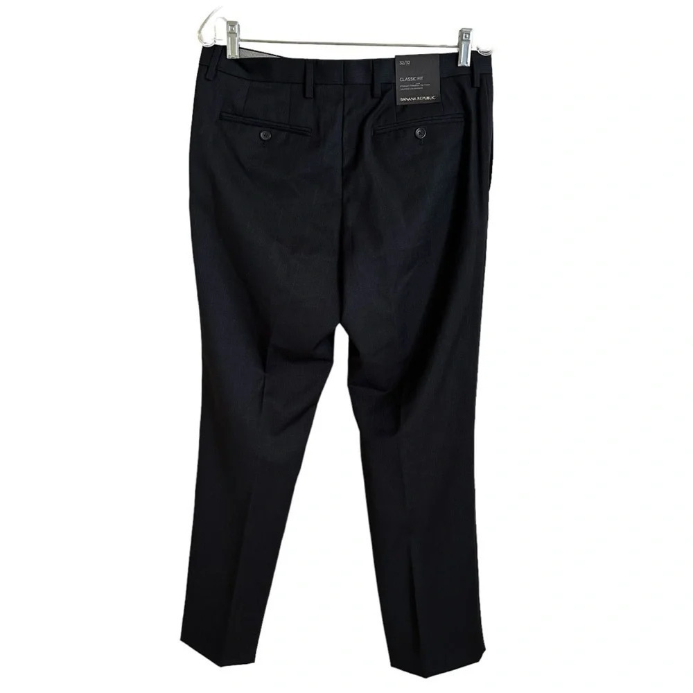 NWT Banana Republic Mens 32/32 Navy Blue Classic Fit Wool Dress Pants Career New - Picture 4 of 8